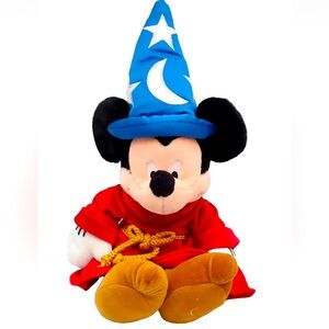 Disney Store MIckey Mouse Fantasia Sorcerer Plush Stuffed Toy 19"